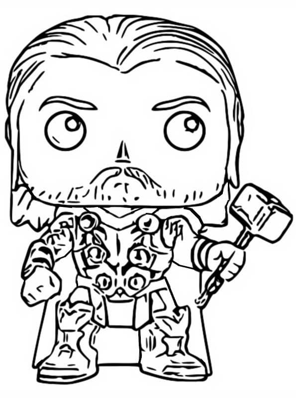 Desenho de Thor Funko Pop para Colorir e Pintar