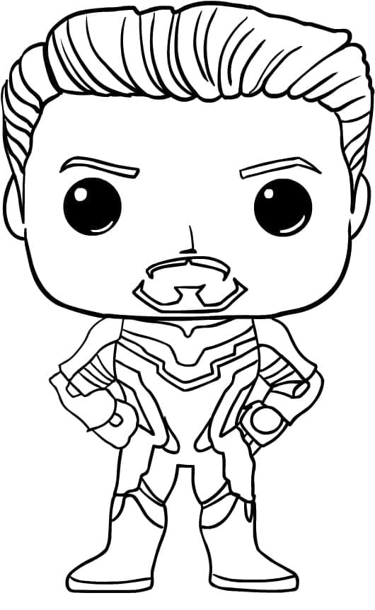 Desenho de Tony Stark Funko Pop para Colorir e Pintar