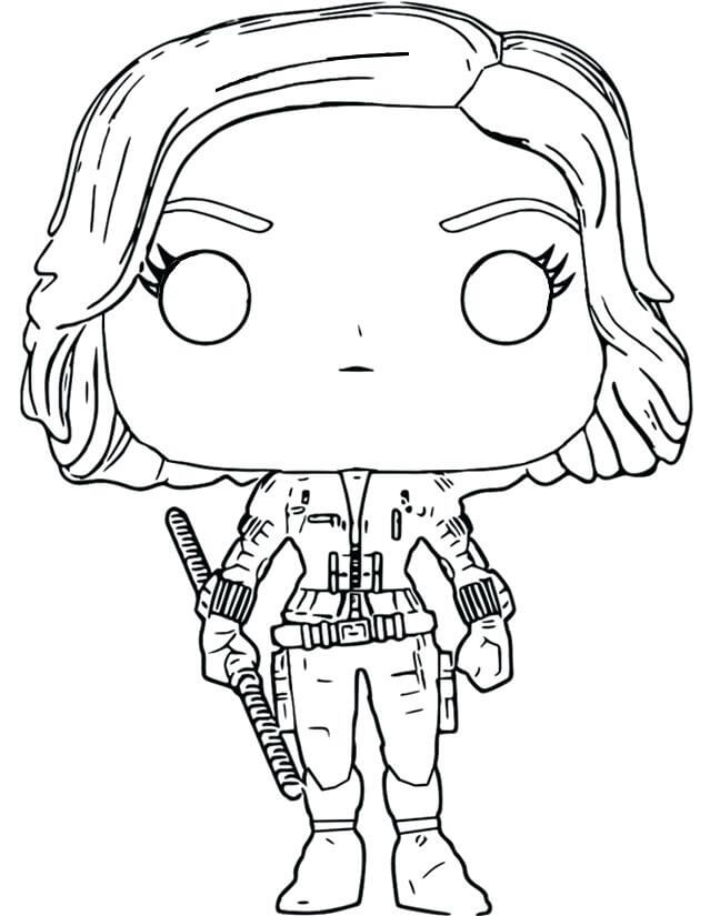 Desenho Funko Pop Viúva Negra para Colorir e Pintar
