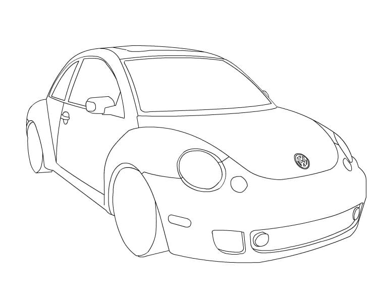 Desenho de Fusca Antigo para Colorir Pdf e Pintar