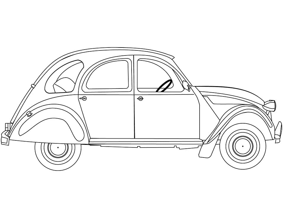Desenho de Fusca para Colorir Pdf e Pintar