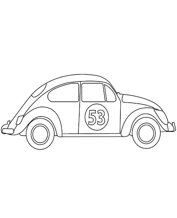 Desenho de Fusca para Pintar Giz de Cera