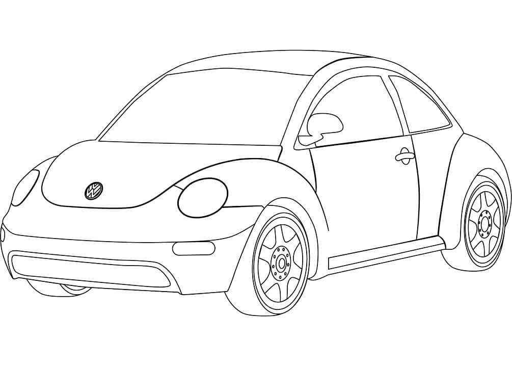 Desenho Volkswagen Beetle para Colorir e Pintar