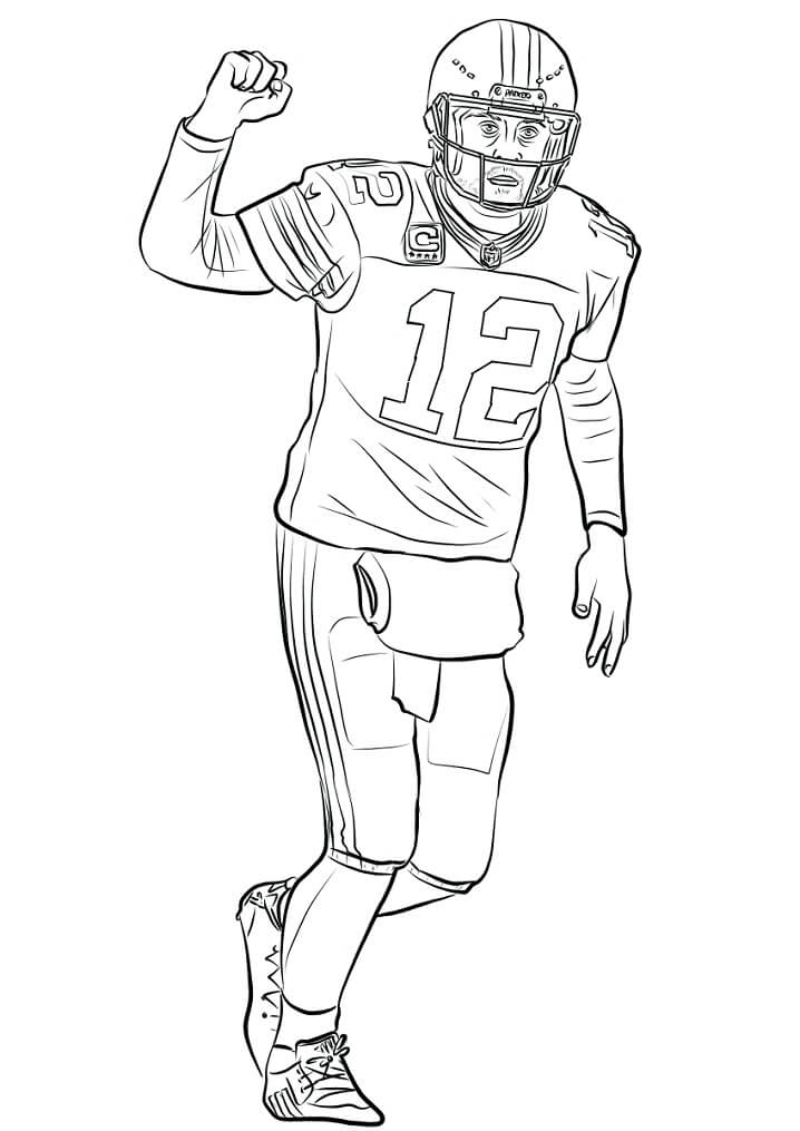 Desenho de Aaron Rodgers para Colorir e Pintar