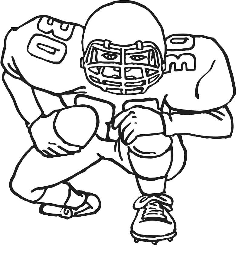 Desenho de Jogador de Futebol Americano para Colorir Pdf e Pintar