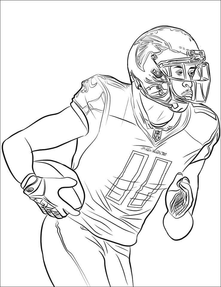 Desenho de Julio Jones para Colorir e Pintar