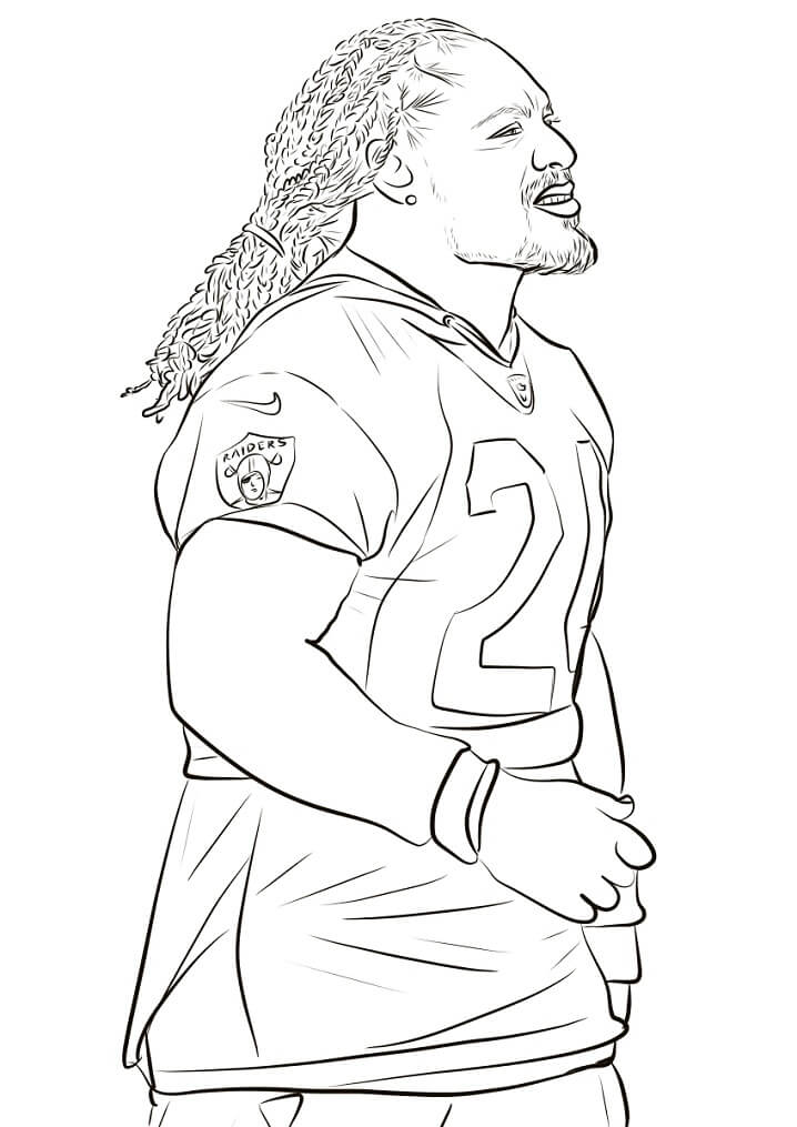 Desenho de Marshawn Lynch para Colorir e Pintar