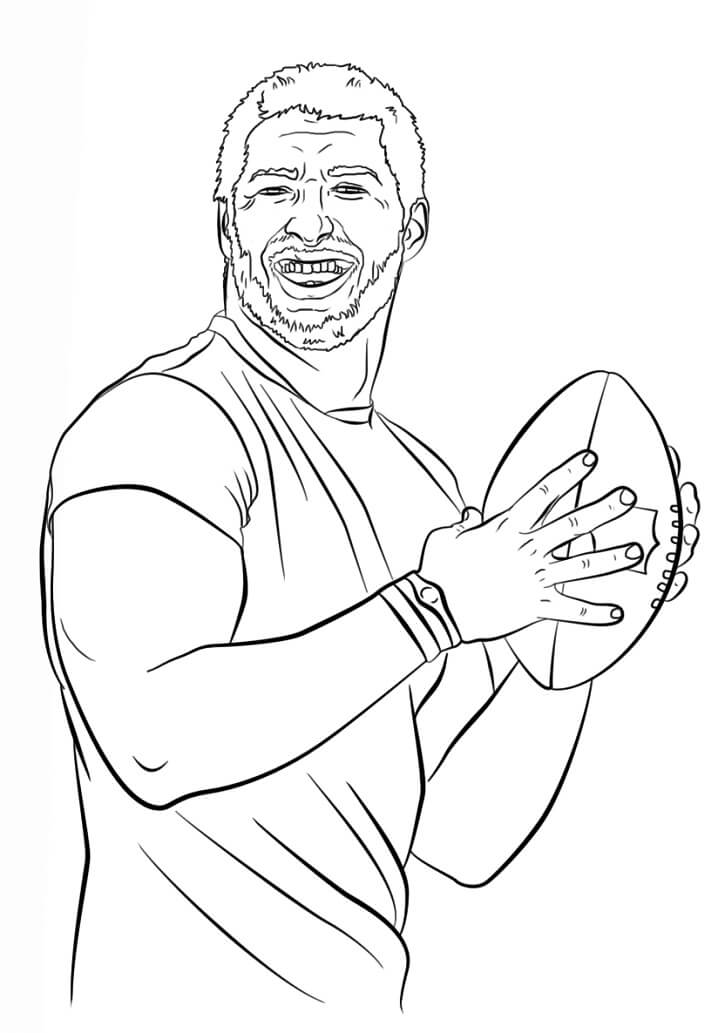 Desenho de Tim Tebow para Colorir e Pintar