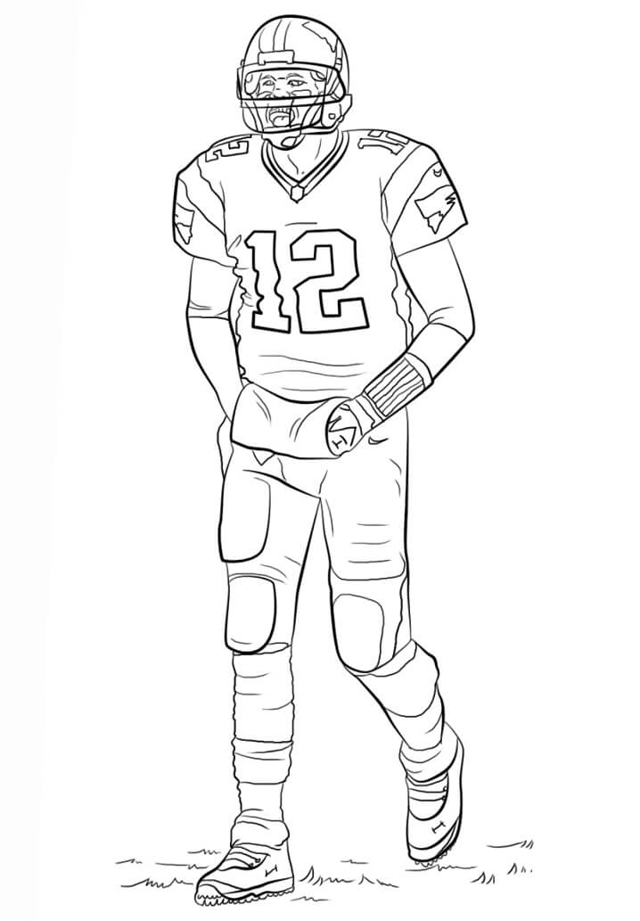 Desenho de Tom Brady para Colorir e Pintar
