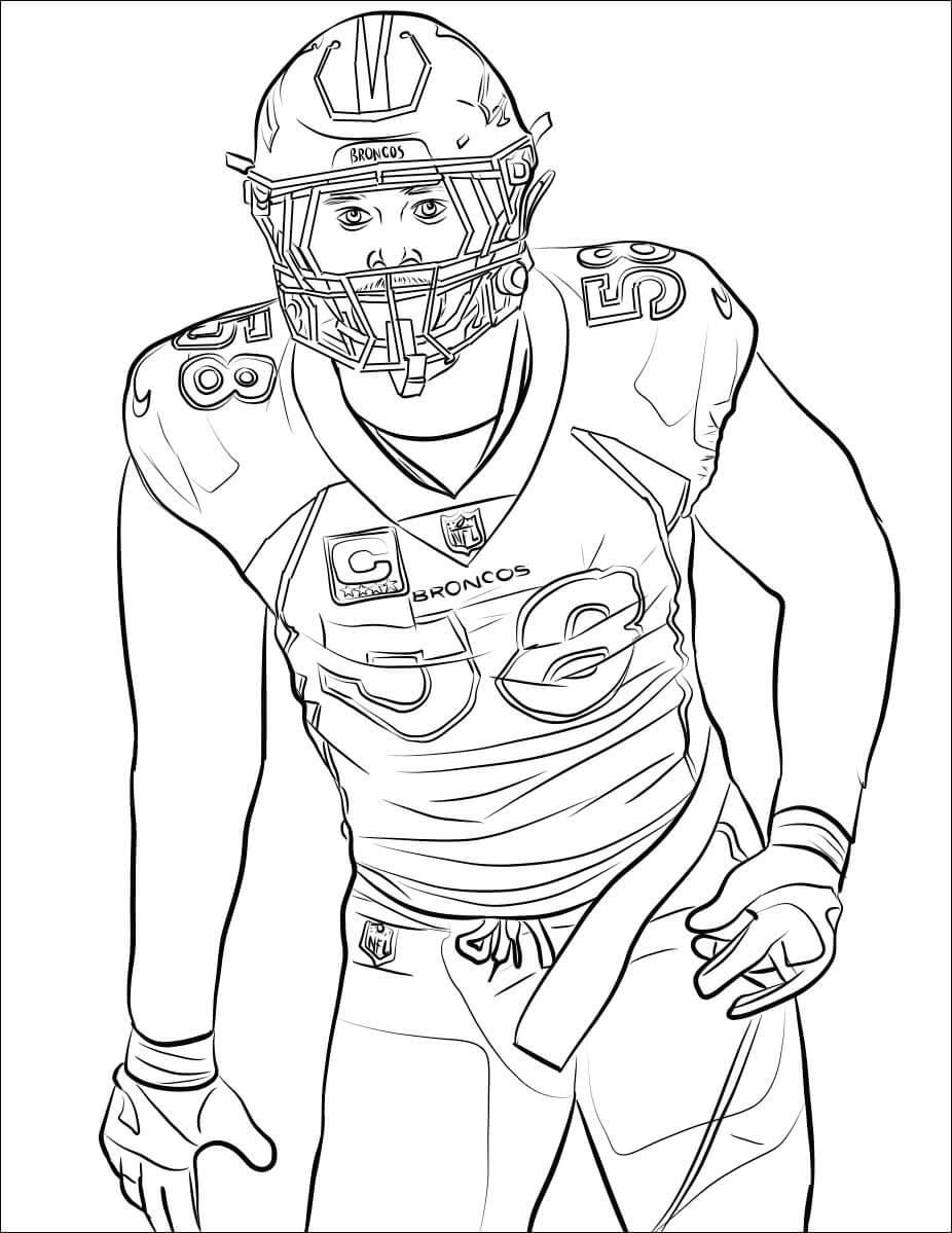 Desenho de Von Miller para Colorir e Pintar