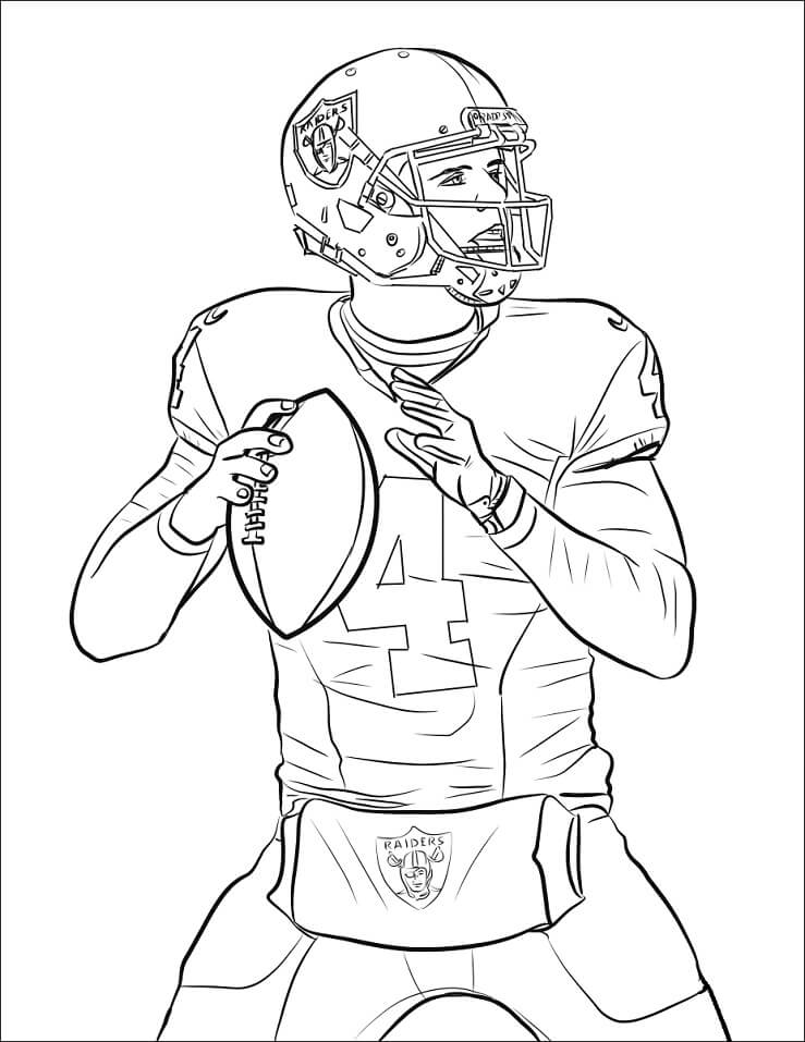 Desenho Derek Carr para Colorir e Pintar
