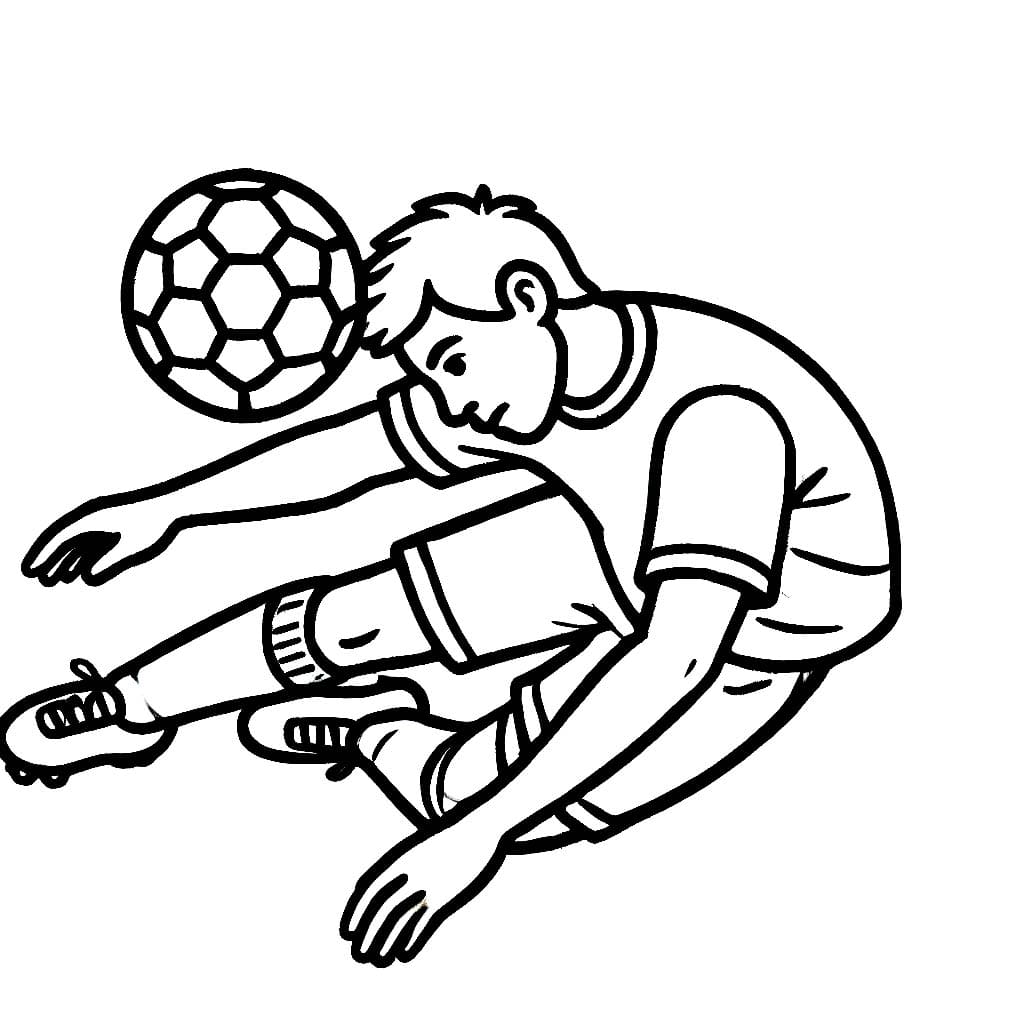 Desenho de Bom Jogador de Futebol para Colorir e Pintar