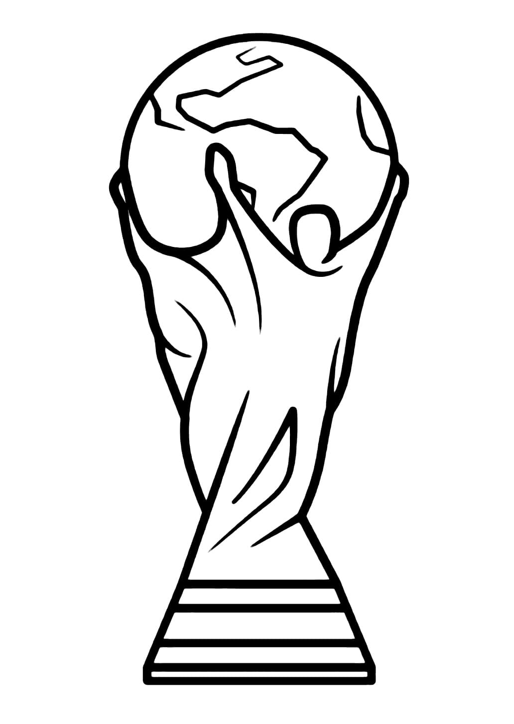 Desenho de Taça da Copa do Mundo para Colorir e Pintar