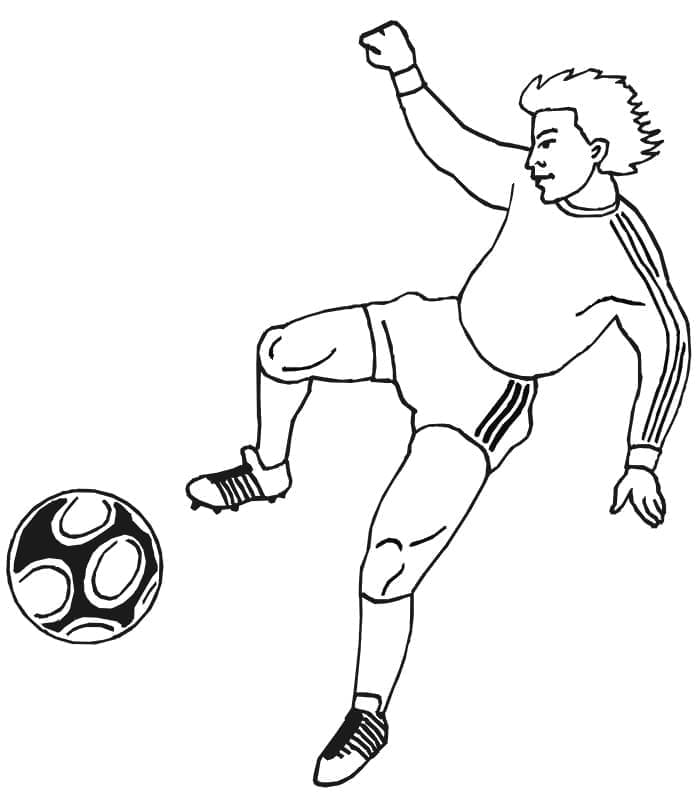 Desenho de Jogador de Futebol Incrível para Colorir e Pintar