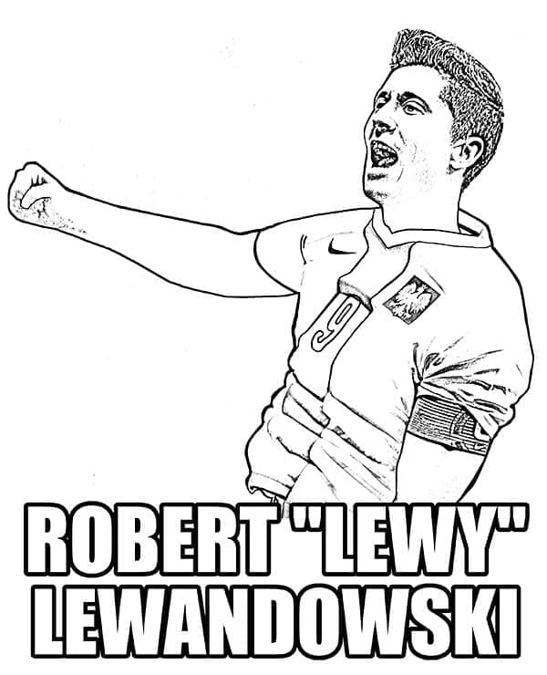 Desenho de Robert Lewandowski Jogador de Futebol para Colorir e Pintar