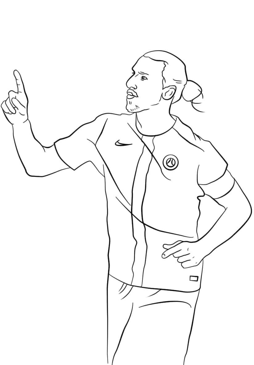 Desenho de Zlatan Ibrahimovic Jogador de Futebol para Colorir e Pintar