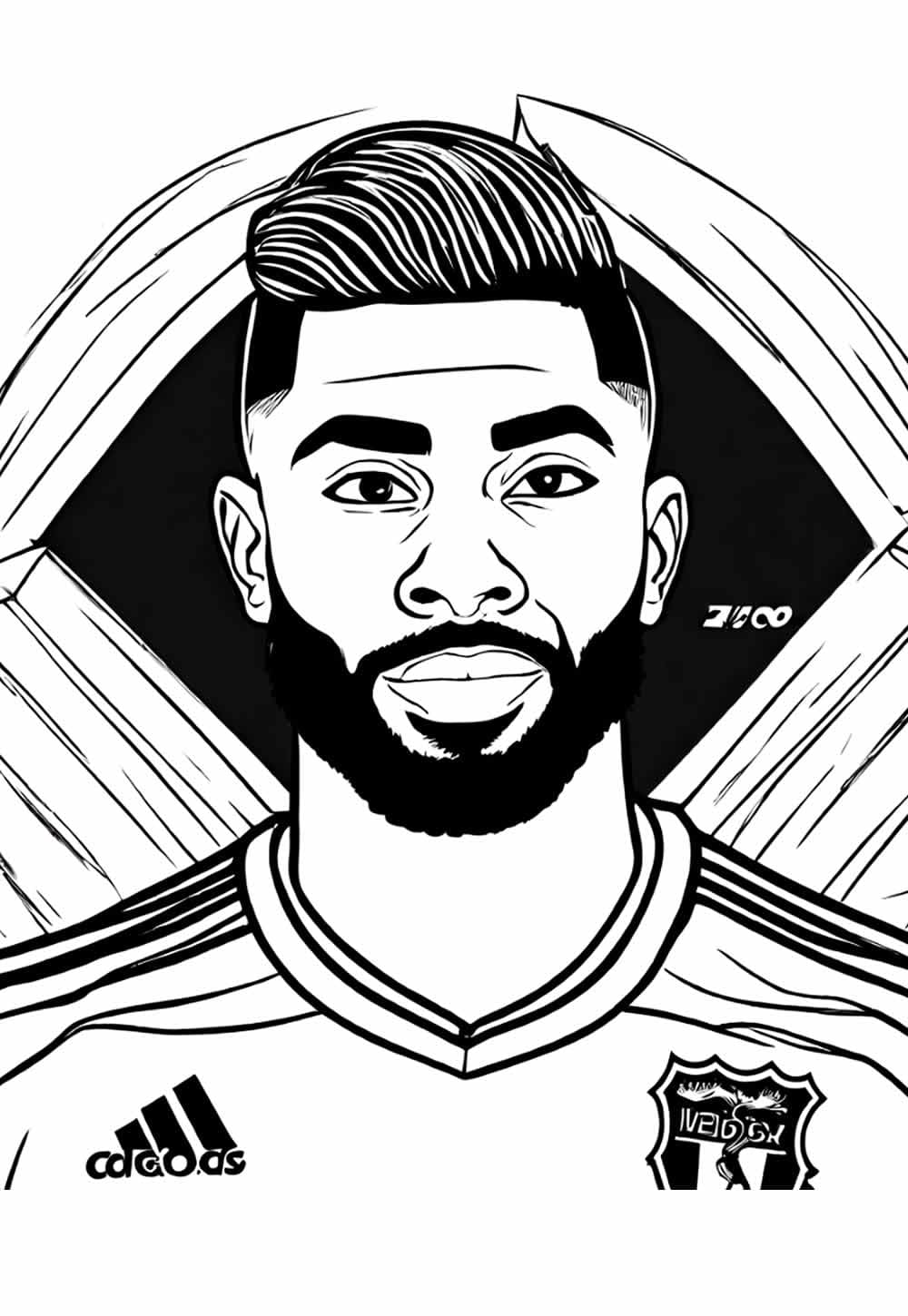 Desenho de Cara de Gabigol para Colorir e Pintar