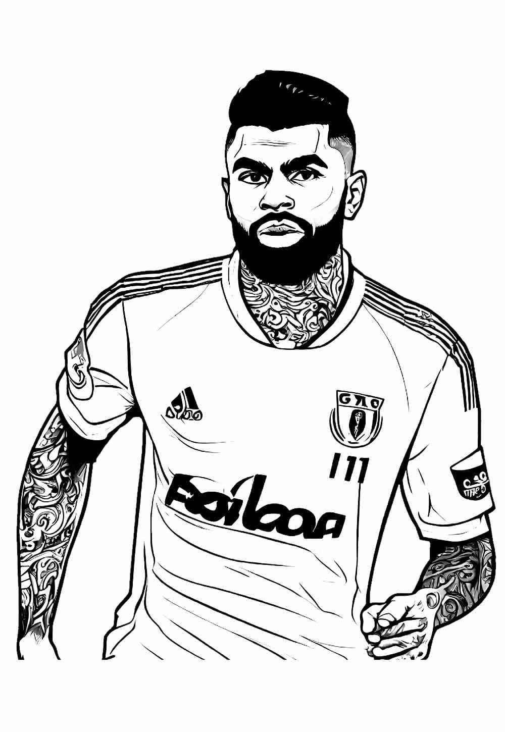 Desenho de Gabigol Grátis para Colorir e Pintar