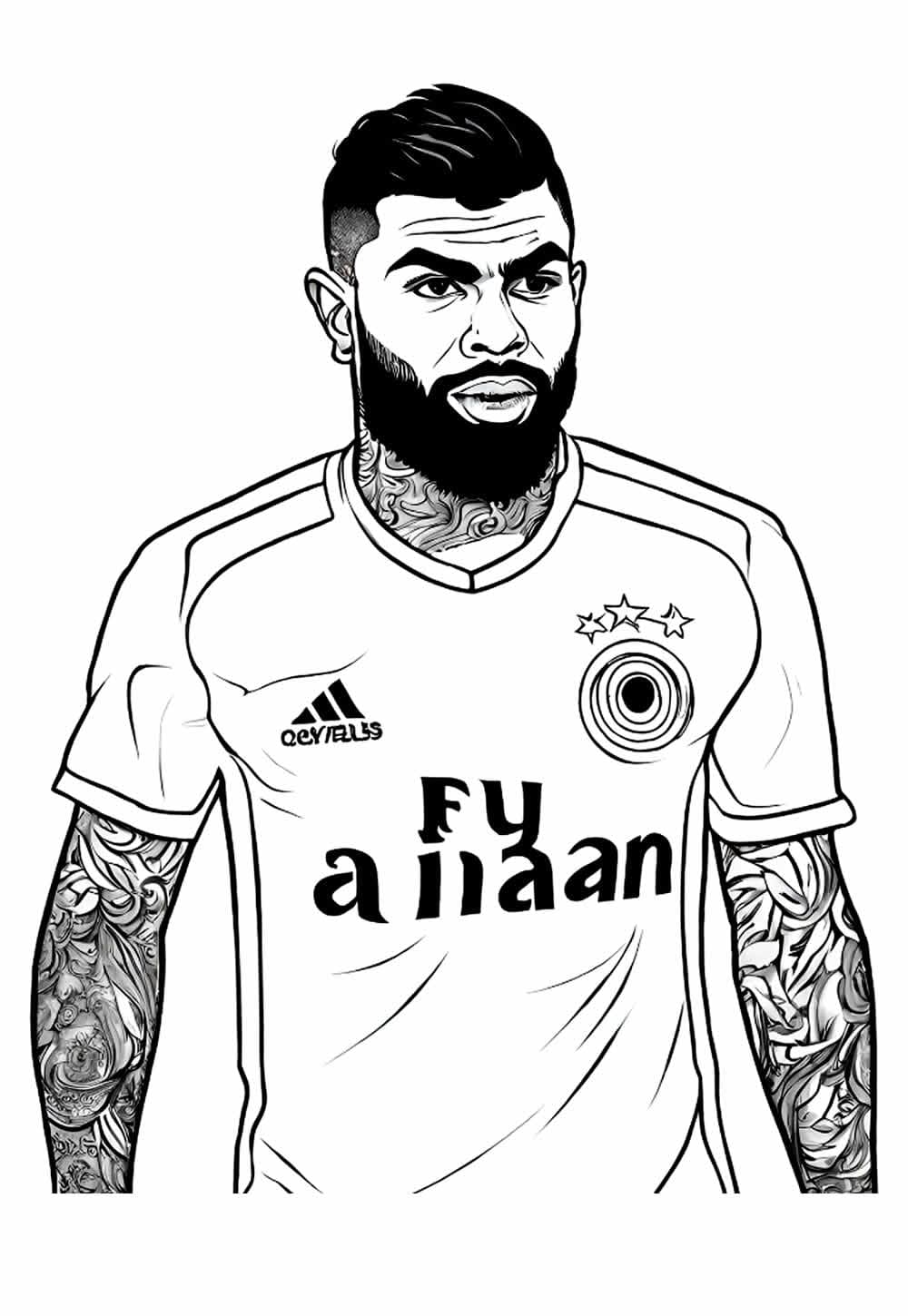 Desenho de Gabriel Barbosa para Colorir e Pintar