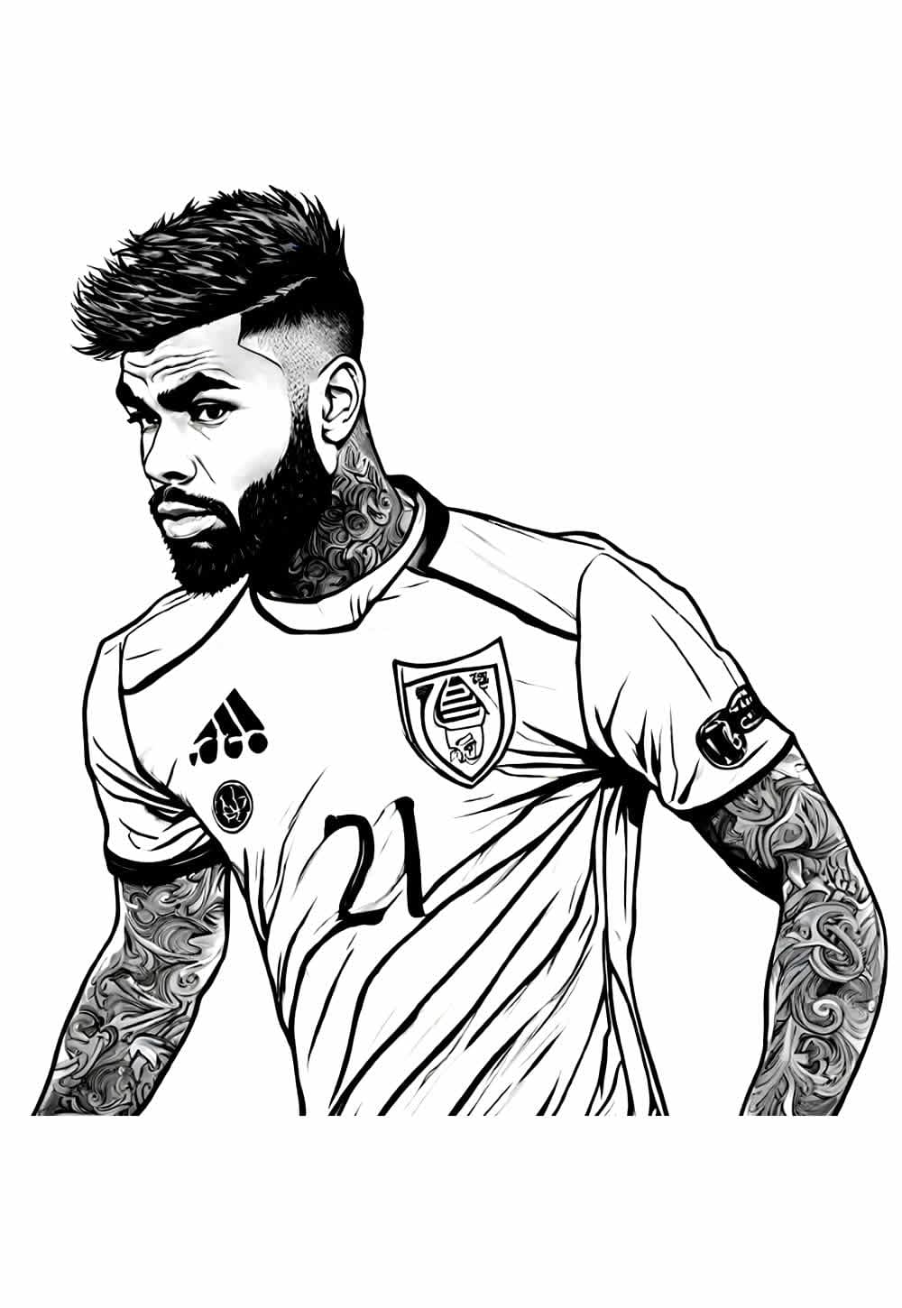Desenho de Imagem de Gabigol para Colorir e Pintar