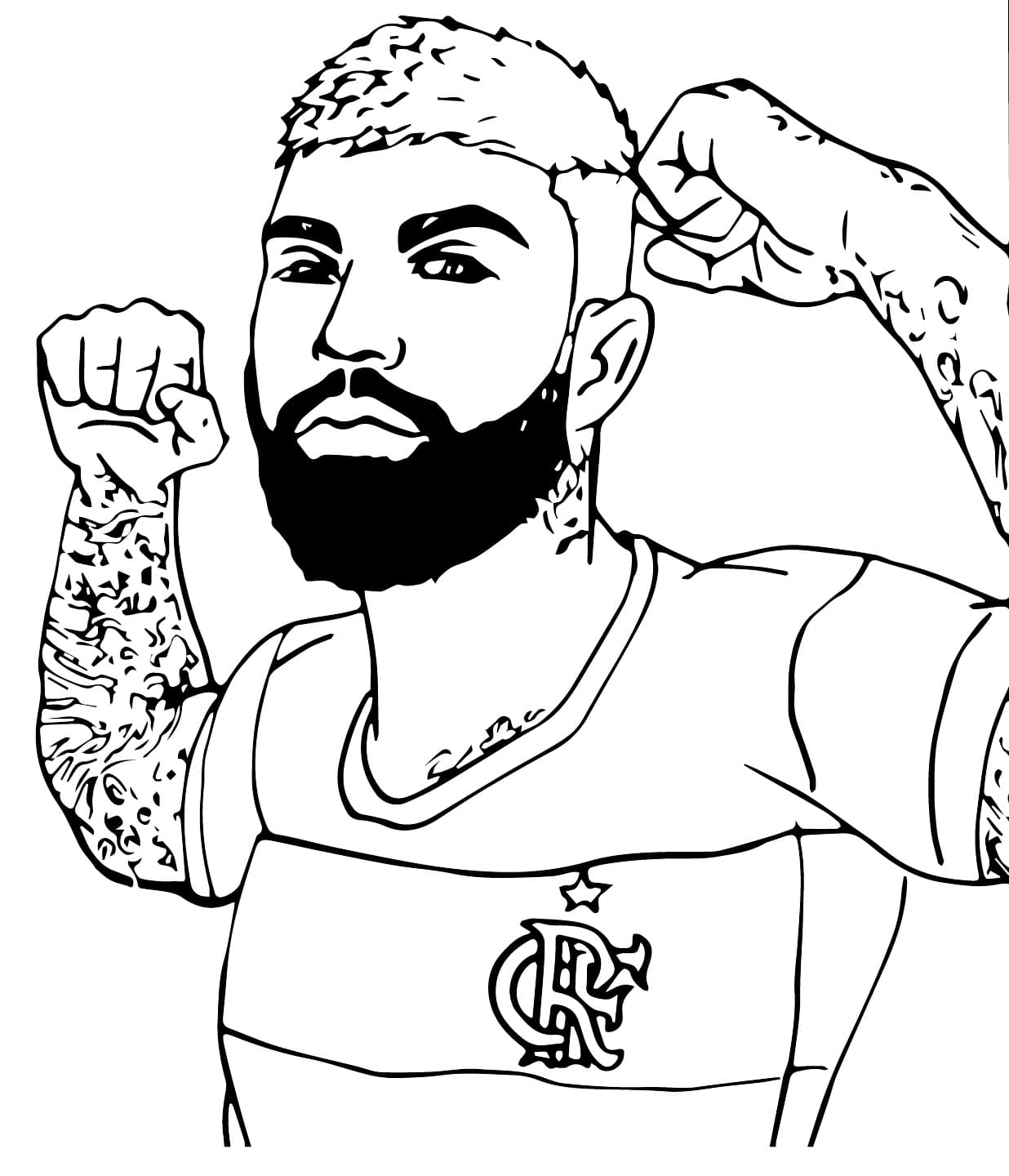 Desenho de Imagem de Gabriel Barbosa para Colorir e Pintar