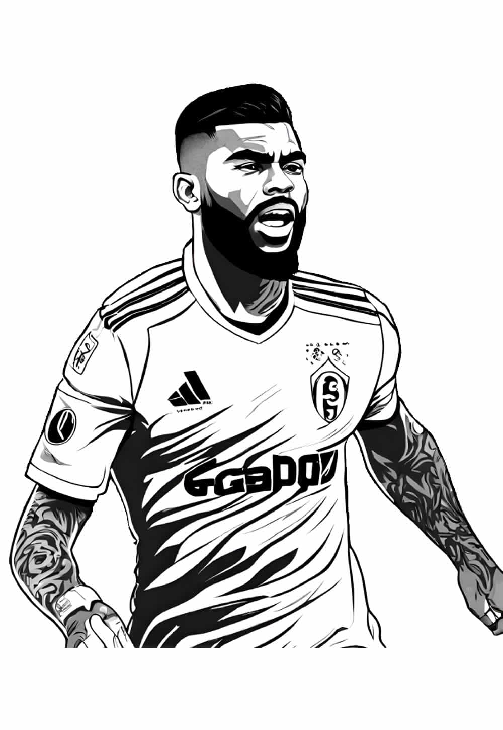Desenho de Jogador de Futebol Brasileiro Gabigol para Colorir e Pintar