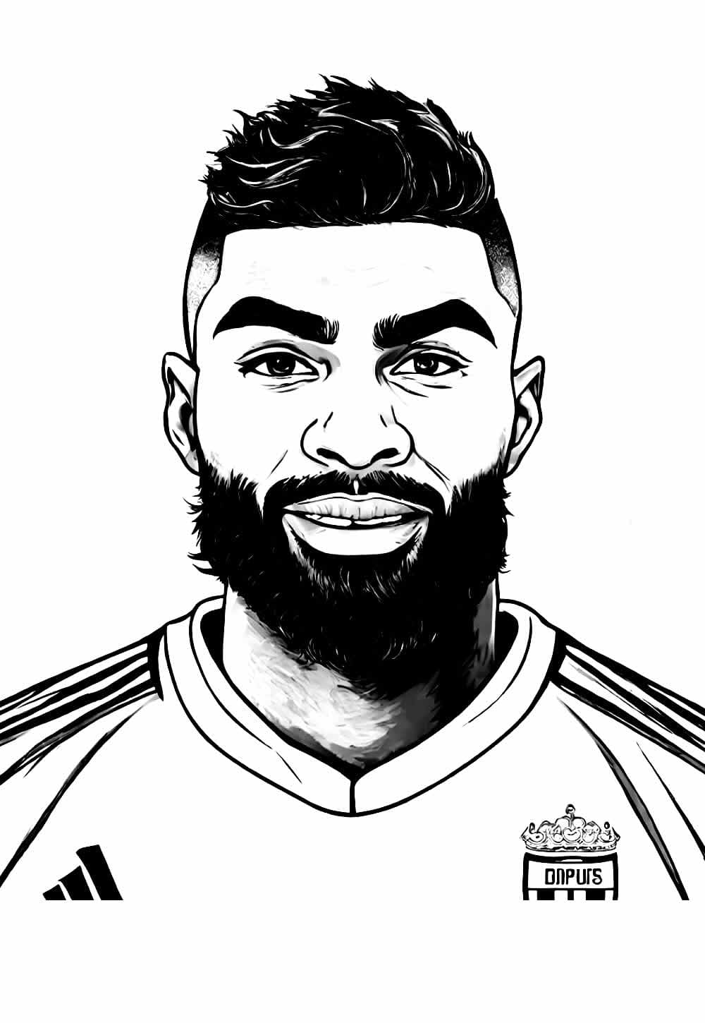 Desenho de Jogador de Futebol Gabigol para Colorir e Pintar