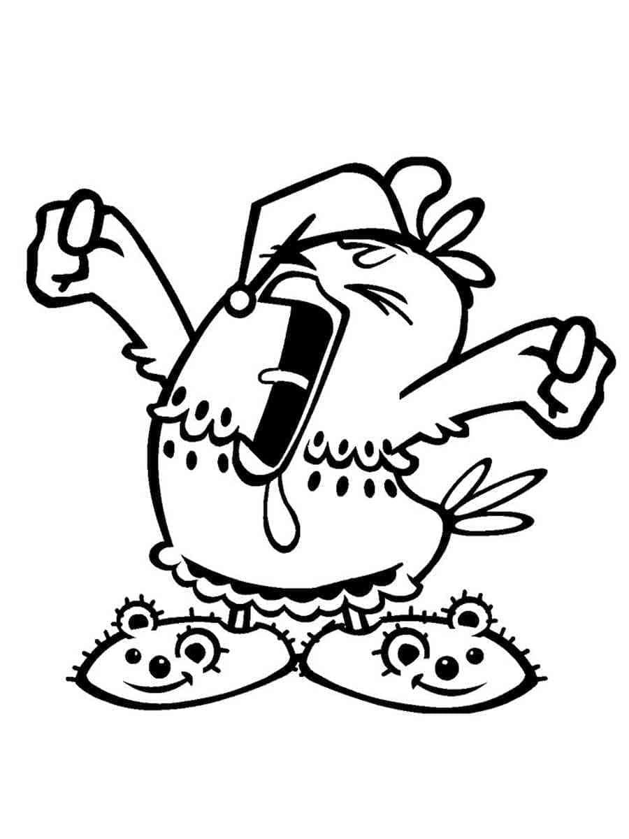 Desenho de Galinha Pintadinha Acordá para Colorir e Pintar