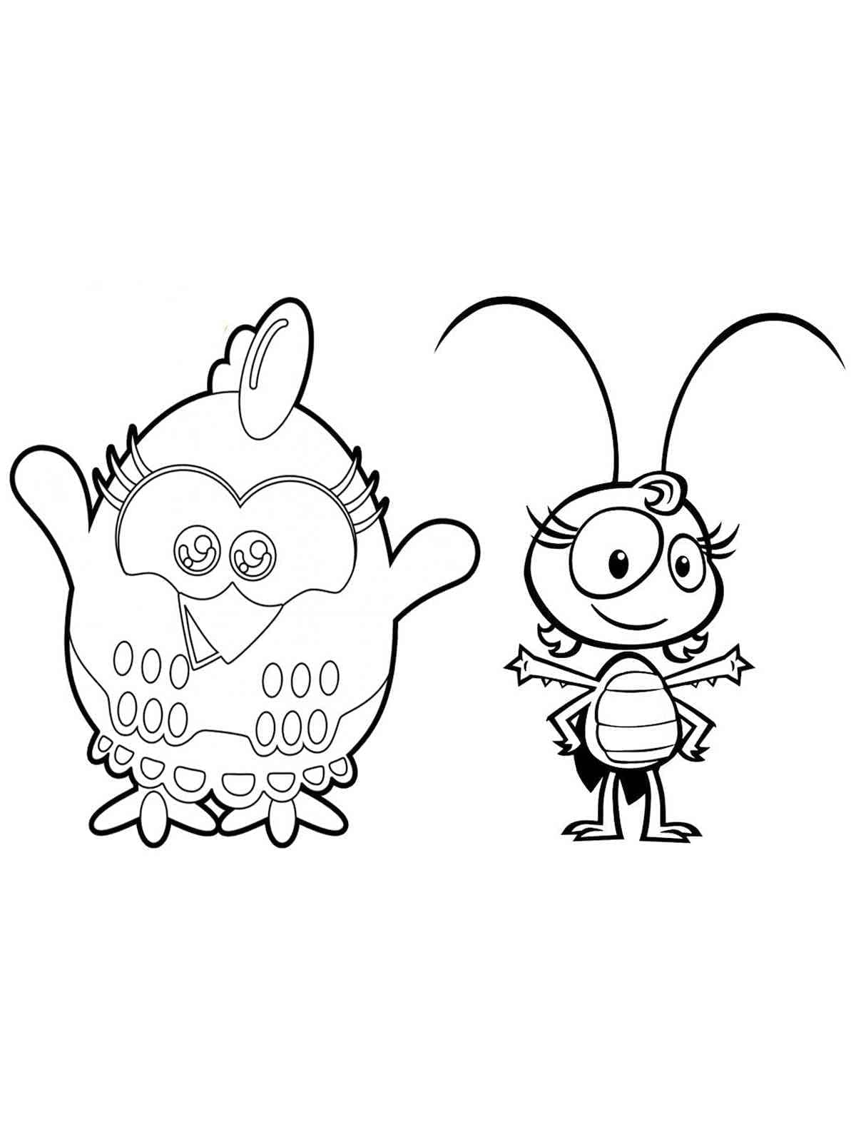 Desenho de Galinha Pintadinha e Baratinha para Colorir e Pintar