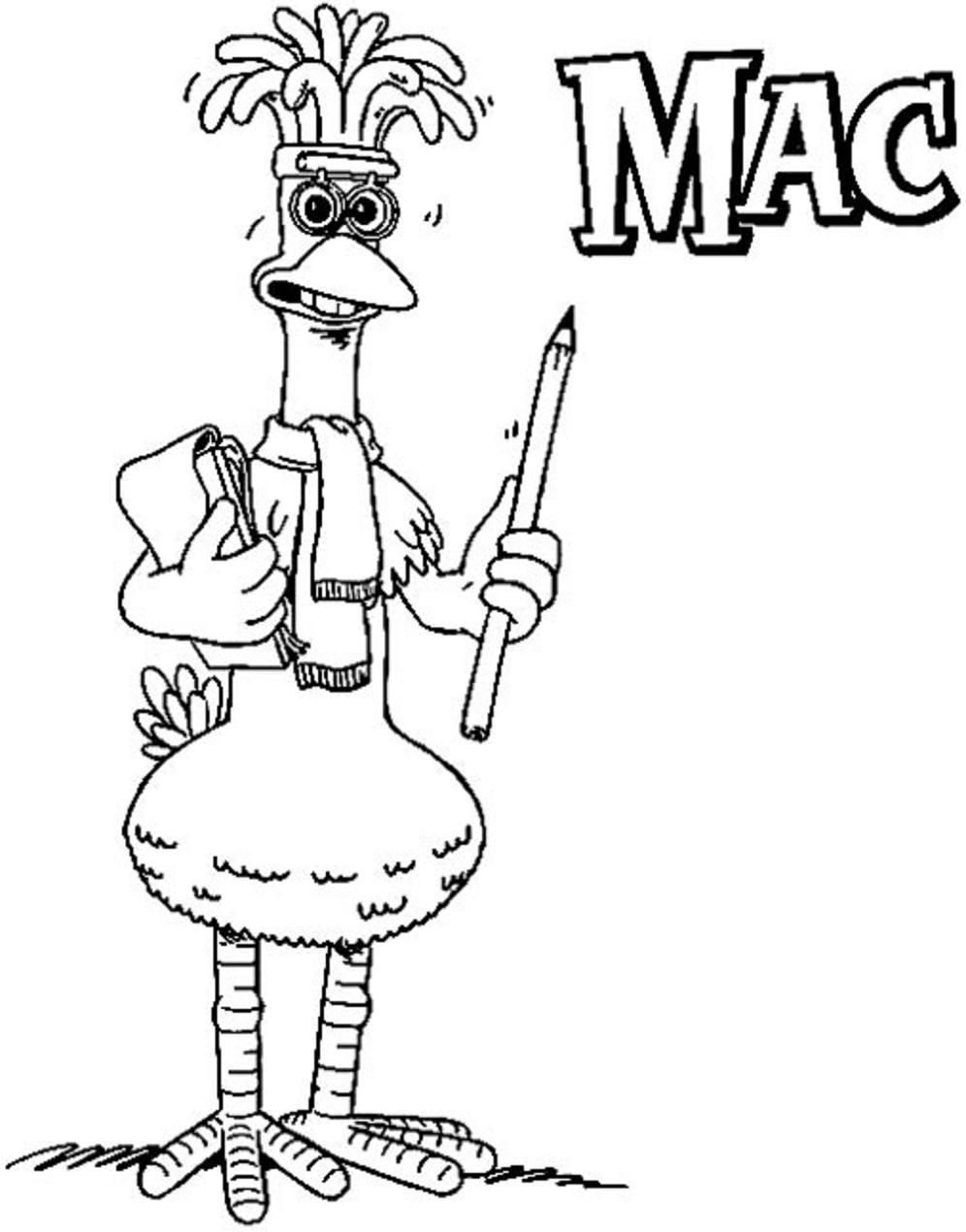 Desenho de Mac da Galinha Pintadinha para Colorir Pdf e Pintar
