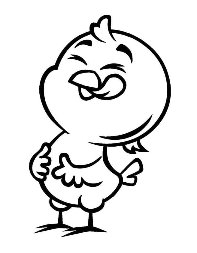 Desenho de Pintinho Amarelinho Fofo para Colorir e Pintar