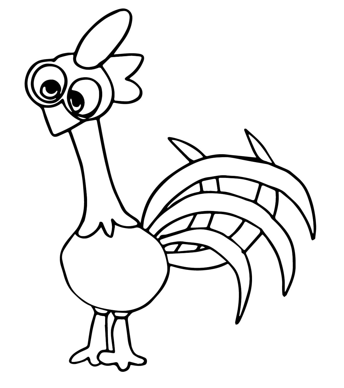 Desenho de Galo Carijo para Crianças para Colorir e Pintar