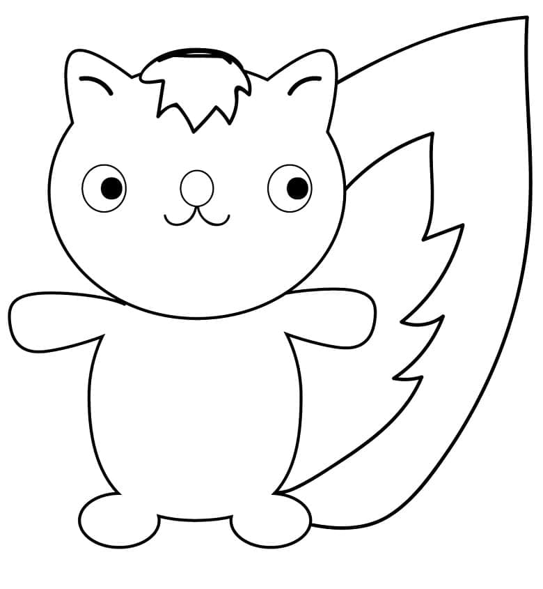 Desenho Pequeno Gambá para Colorir e Pintar