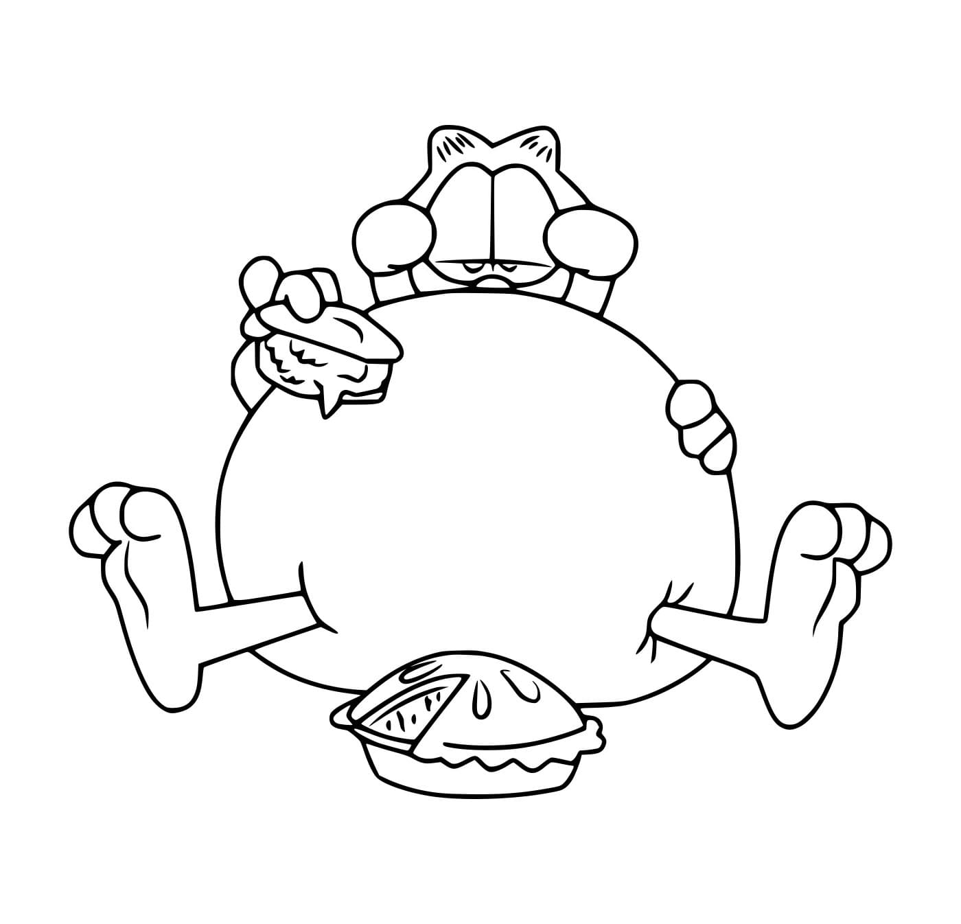 Desenho de Garfield Barriguinha Grande para Colorir e Pintar