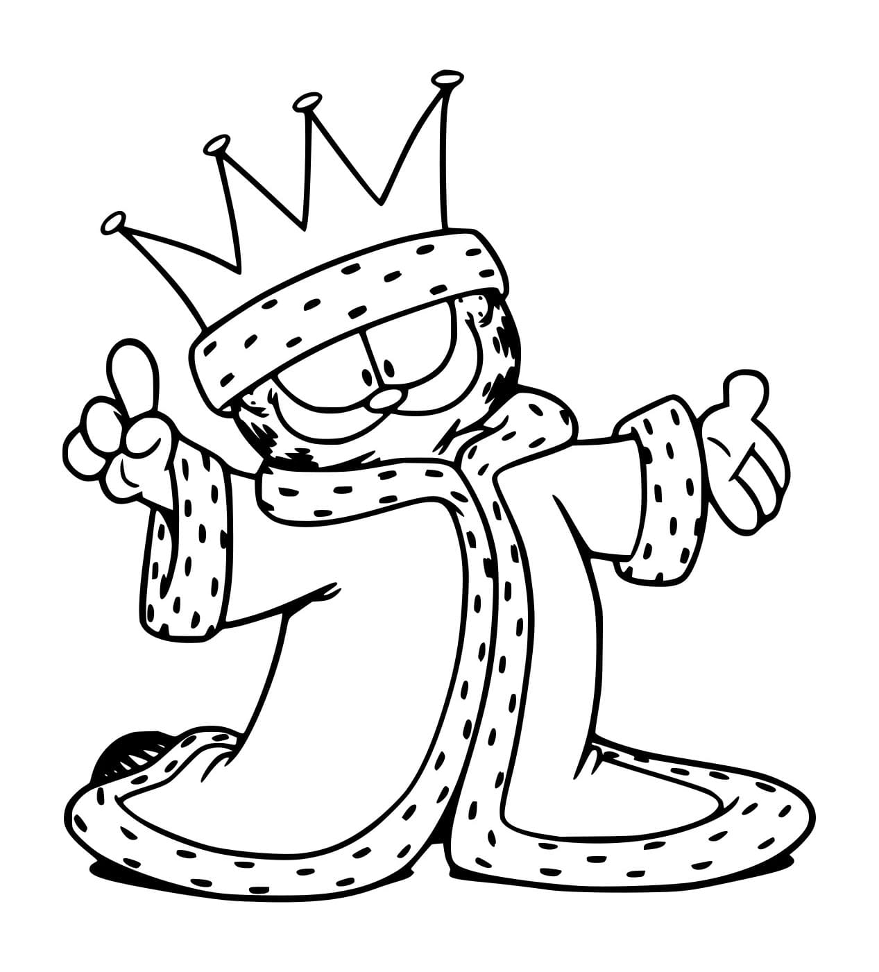 Desenho de Rei Garfield para Colorir e Pintar