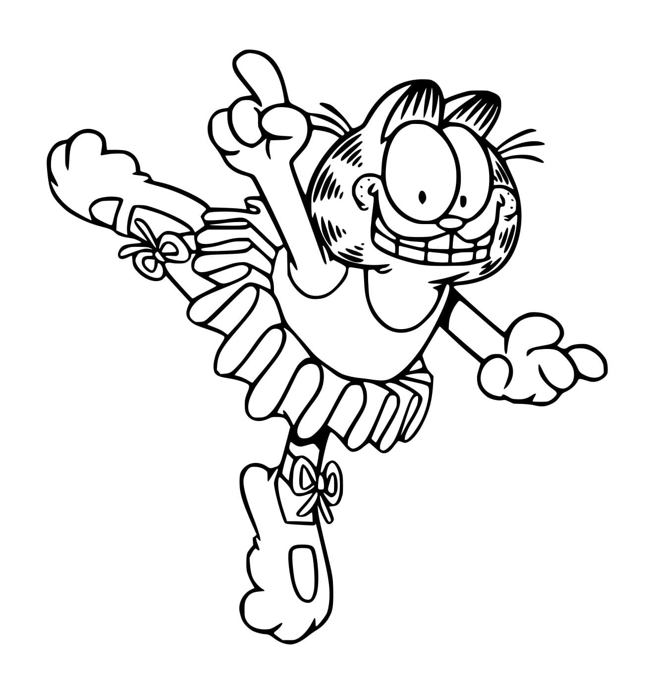 Desenho de Garfield Dançando para Colorir e Pintar