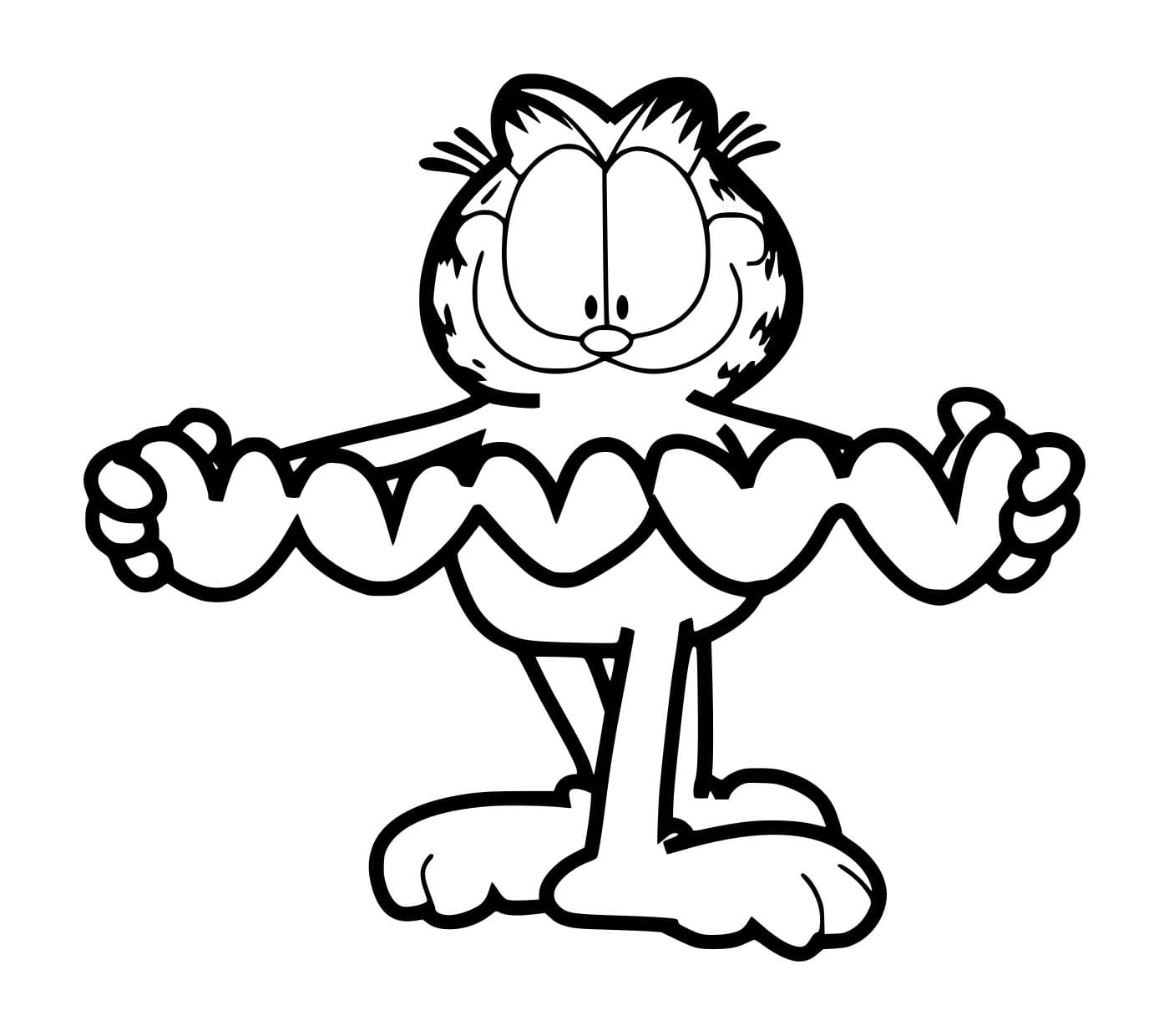 Desenho de Garfield Segurá Corações para Colorir e Pintar