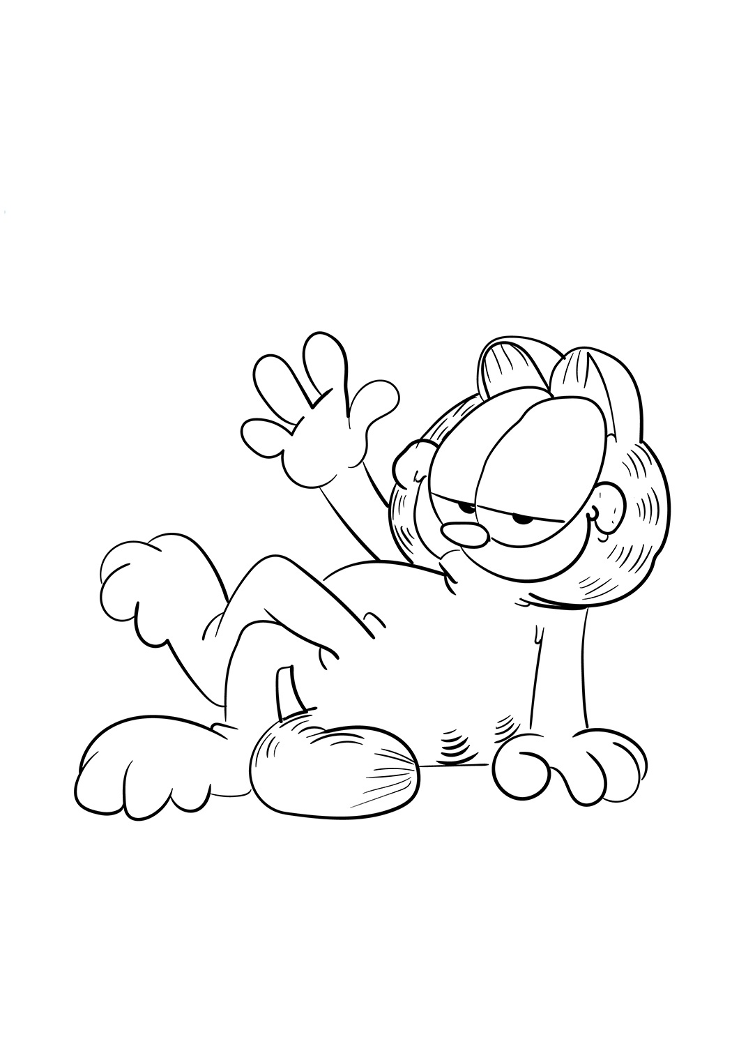Desenho do Garfield Descansando para Pintar Grátis