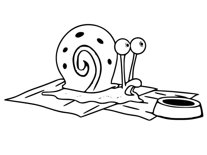 Desenho de Gary Caracol Fofo para Colorir Pdf e Pintar
