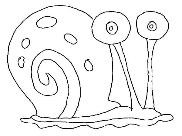 Desenho de Gary Caracol para Colorir Pdf e Pintar