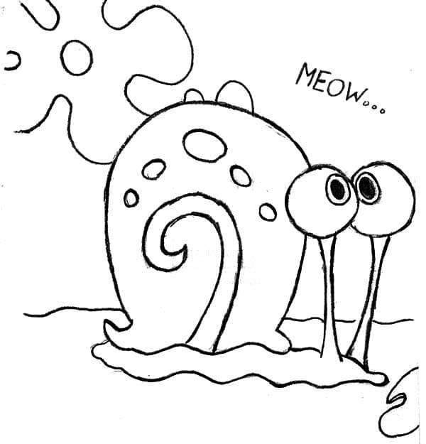 Desenho de Gary Caracol para Crianças para Colorir e Pintar