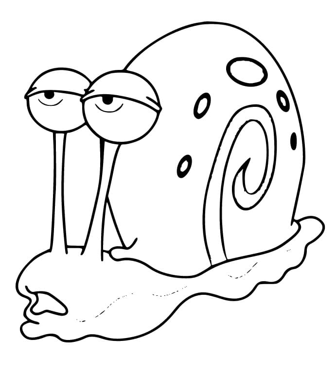 Desenho de Gary Caracol para Pintar Giz de Cera