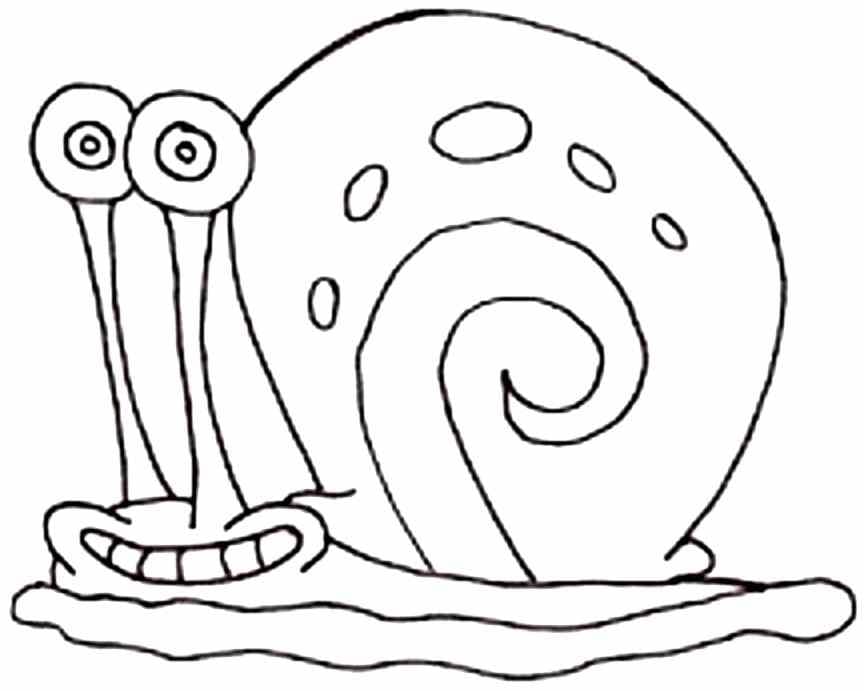 Desenho de Gary Caracol Sorrindo para Colorir e Pintar