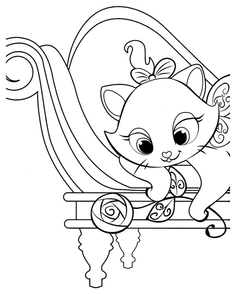 Desenho de Disney Gatinha Marie para Colorir e Pintar