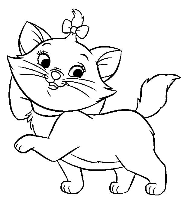 Desenho de Gatinha Marie de Aristogatas para Colorir e Pintar