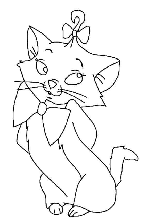 Desenho de Imagem de Gatinha Marie para Colorir e Pintar