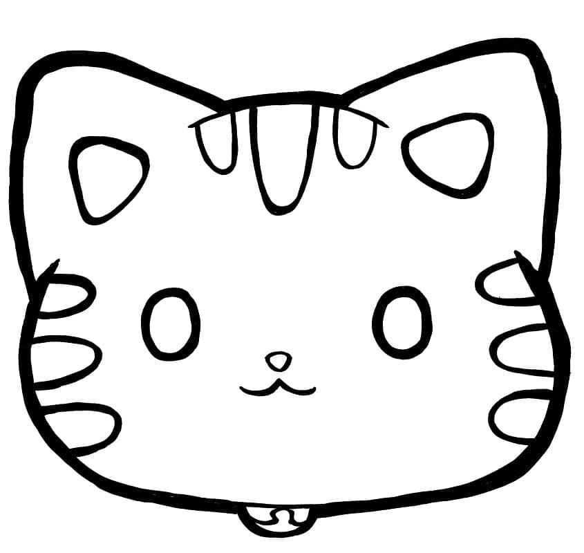Desenho Cara de Gato para Colorir e Pintar