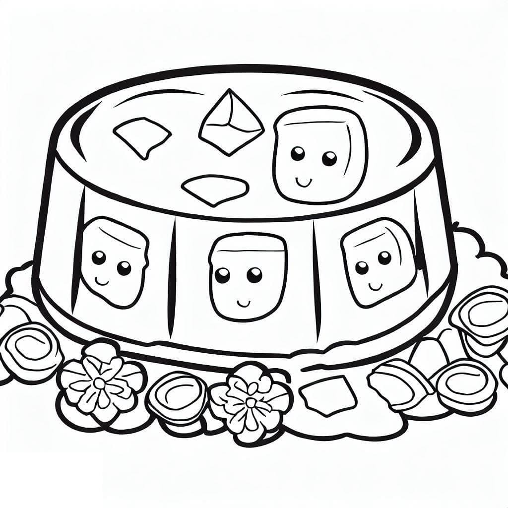 Desenho de Gelatina Animada para Colorir e Pintar