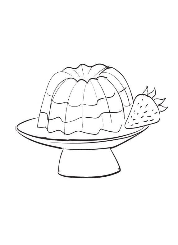 Desenho de Gelatina de Morango para Colorir e Pintar