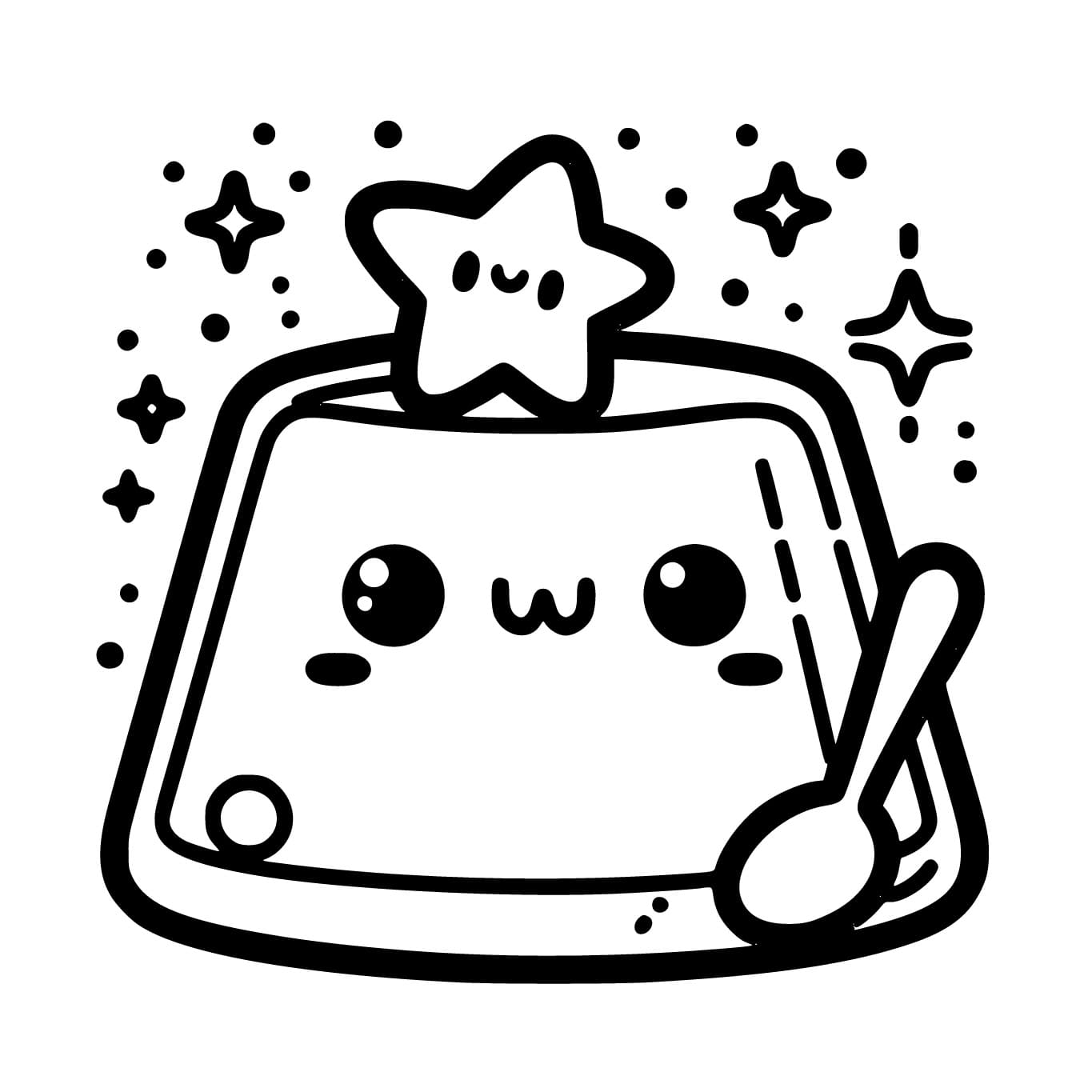 Desenho de Gelatina Fofa para Colorir e Pintar